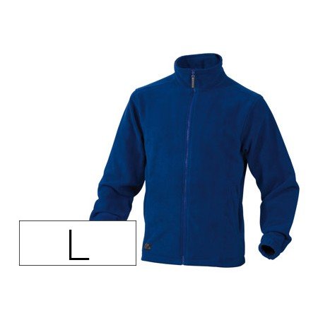 Jaqueta Polar Deltaplus com Punhos Elasticos E 2 Bolsos Cor Azul Tamanho L