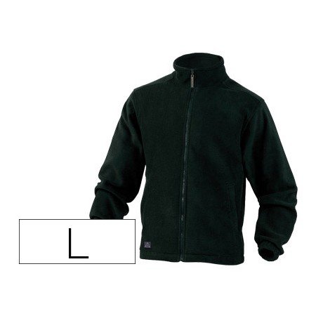 Jaqueta Polar Deltaplus com Punhos Elasticos E 2 Bolsos Cor Preto Formato L