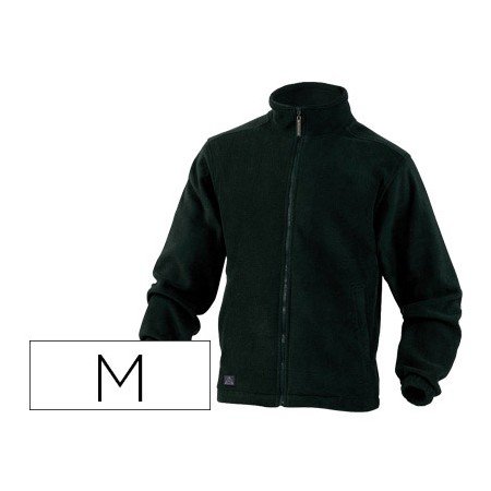 Jaqueta Polar Deltaplus com Punhos Elasticos E 2 Bolsos Cor Preto Formato M