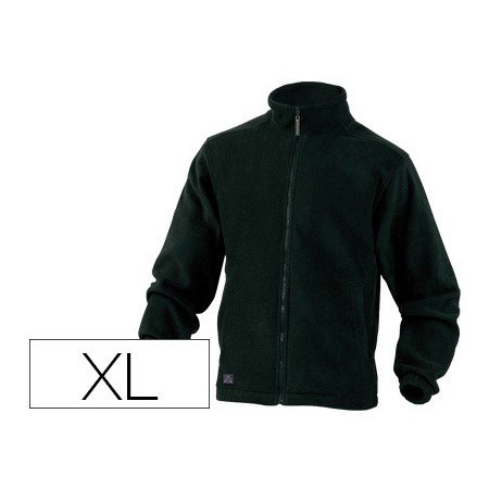 Jaqueta Polar Deltaplus com Punhos Elasticos E 2 Bolsos Cor Preto Formato Xl