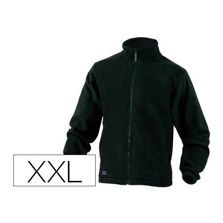 Jaqueta Polar Deltaplus com Punhos Elasticos E 2 Bolsos Cor Preto Formato Xxl