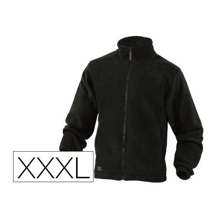 Jaqueta Polar Deltaplus com Punhos Elasticos E 2 Bolsos Cor Preto Formato Xxxl