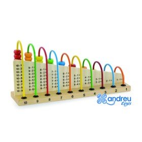 Jogo Andreutoys Abaco Madeira Para Sumar E Subtrair 29X14,5X7,5 Cm