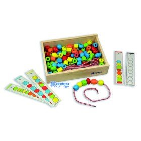 Jogo Andreutoys Formas Para Enfiar + 10 Cordoes + 10 Modelos Caixa de 150 Unidades Sortidas