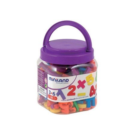 Jogo Miniland Letras Numeros Magneticos Boiao de 162 Peças