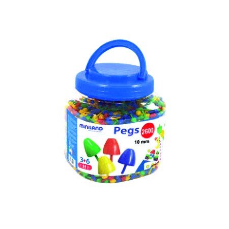 Jogo Miniland Pegs Boiao de 2600 Peças de 10 Mm
