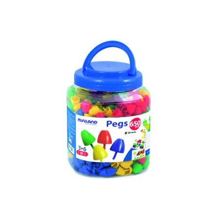 Jogo Miniland Pegs Boiao de 650 Peças de 20 Mm