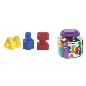 Jogo Miniland Porcas E Parafusos Plastico 48 Unidades