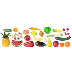 Jogo Miniland Sortido de Legumes E Frutas 36 Peças