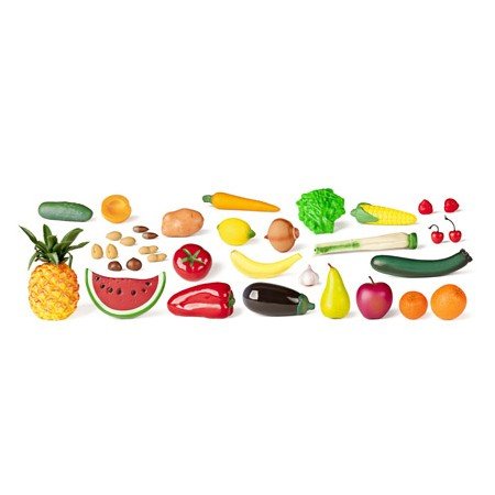 Jogo Miniland Sortido de Legumes E Frutas 36 Peças