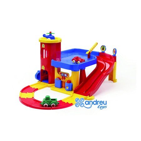Jogo Vikingtoys Garagem Dois Pisos + 3 Veiculos + Pistas 19X42X39 Cm