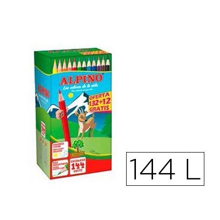Lapis de Cor Alpino School Pack de 132 + 12 Unidades Oferta Cores Sortidas