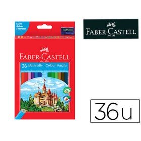 Lapis de Cor Faber-Castell C/36 Cores Hexagonal Madeira