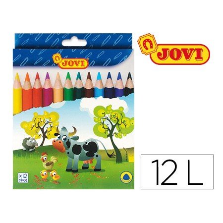 Lapis de Cor Jovi Maxi Triangulares Estojo de 12 Cores Sortidas