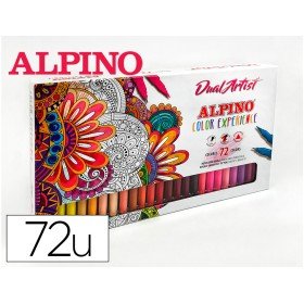 Marcador Alpino Dual Artist Dupla Ponta Color Experience Estojo de 72 Unidades Cores Sortidas