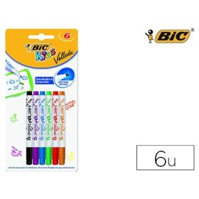 Marcador Bic Kids Velleda Para Quadro Blister de 6 Cores Sortidas