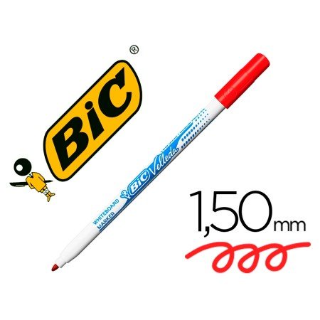 Marcador Bic Velleda Fino Para Quadro Ponta Redonda 1,5 Mm Vermelho