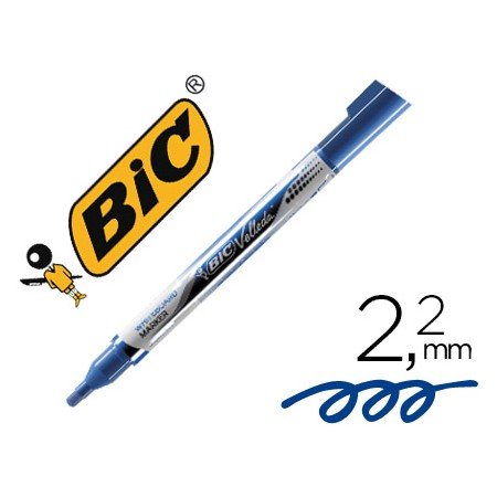 Marcador Bic Velleda Liquid Pocket Ponta Redonda 2,2 Mm Azul