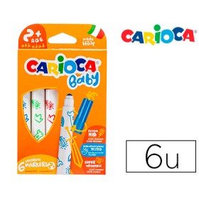 Marcador Carioca Baby 2 Anos Caixa 6 Cores Sortidas