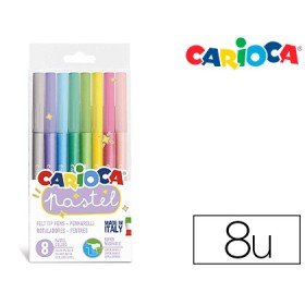 Marcador Carioca Pastel Blister de 8 Cores Sortidas