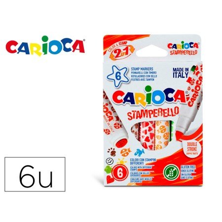 Marcador Carioca Stamperello Caixa 6 Unidades Cores Sortidas
