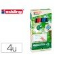 Marcador Edding 28 Para Quadro Branco Ecoline 90% Reciclado Bolsa 4 Cores Sortidas Ponta Redonda 1,5-3