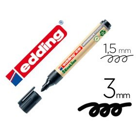 Marcador Edding 28 Para Quadro Branco Ecoline 90% Reciclado Cor Preto Ponta Redonda 1,5-3 Mm Recarregavel