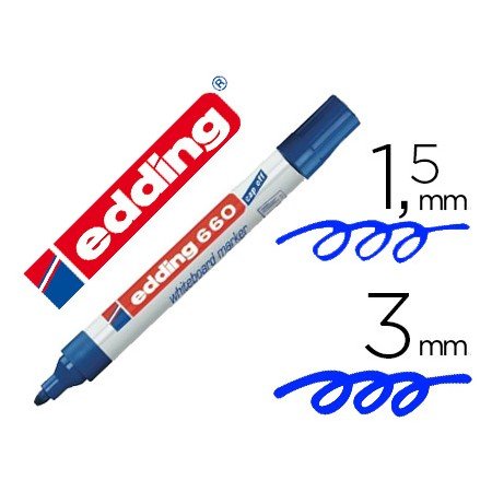Marcador Edding Para Quadro Branco 660 Cor Azul Ponta Redonda 3 Mm Recarregavel