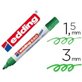 Marcador Edding Para Quadro Branco 660 Cor Verde Ponta Redonda 3 Mm Recarregavel