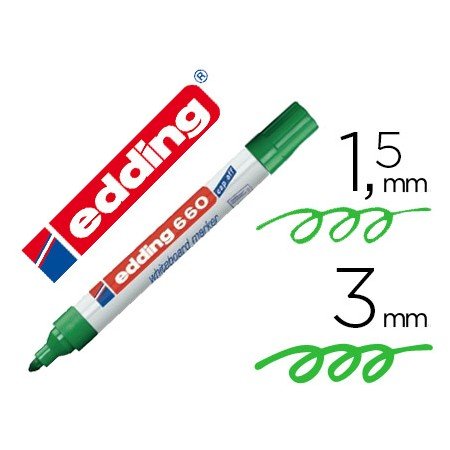 Marcador Edding Para Quadro Branco 660 Cor Verde Ponta Redonda 3 Mm Recarregavel