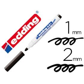 Marcador Edding Para Quadro Branco 661 Cor Preto Ponta Redonda 1-2 Mm Recarregavel