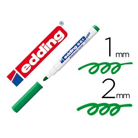 Marcador Edding Para Quadro Branco 661 Cor Verde Ponta Redonda 1-2 Mm Recarregavel