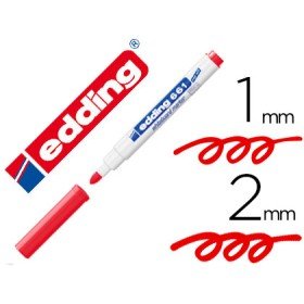 Marcador Edding Para Quadro Branco 661 Cor Vermelho Ponta Redonda 1-2 Mm Recarregavel