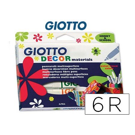 Marcador Giotto Decor Materials Caixa de 6 Cores Sortidas