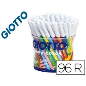 Marcador Giotto Turbo Cor Copo de 96 Unds. 12 Cores 8 Unidades de Cada Cor Lavaveis com Ponta Bloqueada