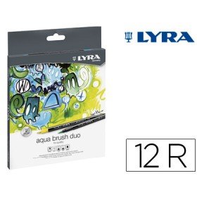 Marcador Lyra Aqua Brusf Duo Caixa de 12 Cores