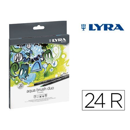 Marcador Lyra Aqua Brusf Duo Caixa de 24 Cores