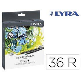 Marcador Lyra Aqua Brush Duo Caixa de 36 Cores