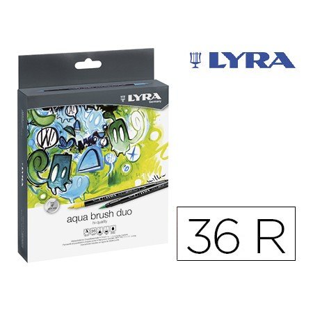 Marcador Lyra Aqua Brush Duo Caixa de 36 Cores