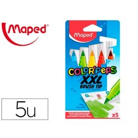 Marcador Maped Color Peps Jumbo Ponta Pincel Caixa de 5 Cores Sortidas