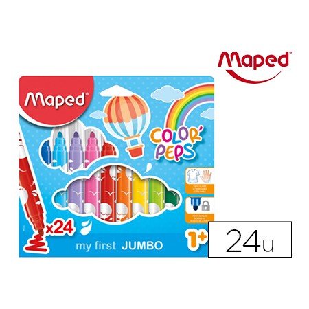 Marcador Maped Cor Peps Early Age Jumbo Caixa de 24 Cores