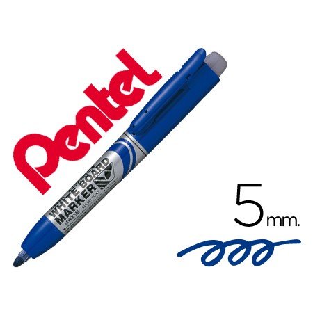 Marcador Pentel Mwx5M Quadros Br Retratil 5 Mm Azul