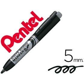 Marcador Pentel Mwx5M Quadros Br Retratil 5 Mm Preto