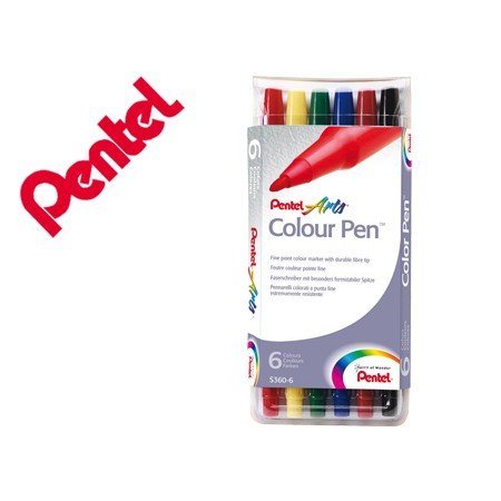 Marcador Pentel S360 Feltro Carteira C/6