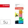 Marcador Stabilo Boss Mini Estojo de 5 Unidades Amarelo/Azul/Laranja/Rosa/Verde