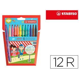 Marcador Stabilo Power Caixa de 12 Cores