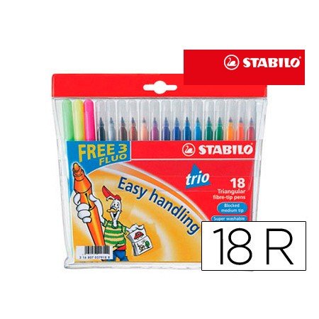 Marcador Stabilo Trio 18 Cores