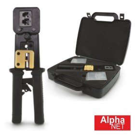 Kit Alicate De Cravar + Fichas Passante Cat5E Utp Alphanet