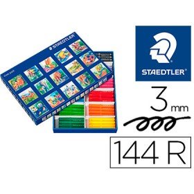 Marcador Staedtler Cor Jumbo Traco 3 Mm Caixa de 144 Unidades Sortidas 12 x Cor