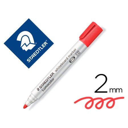 Marcador Staedtler Lumocolor 351 Para Quadro Branco Ponta Redonda 2 Mm Cor Vermelho